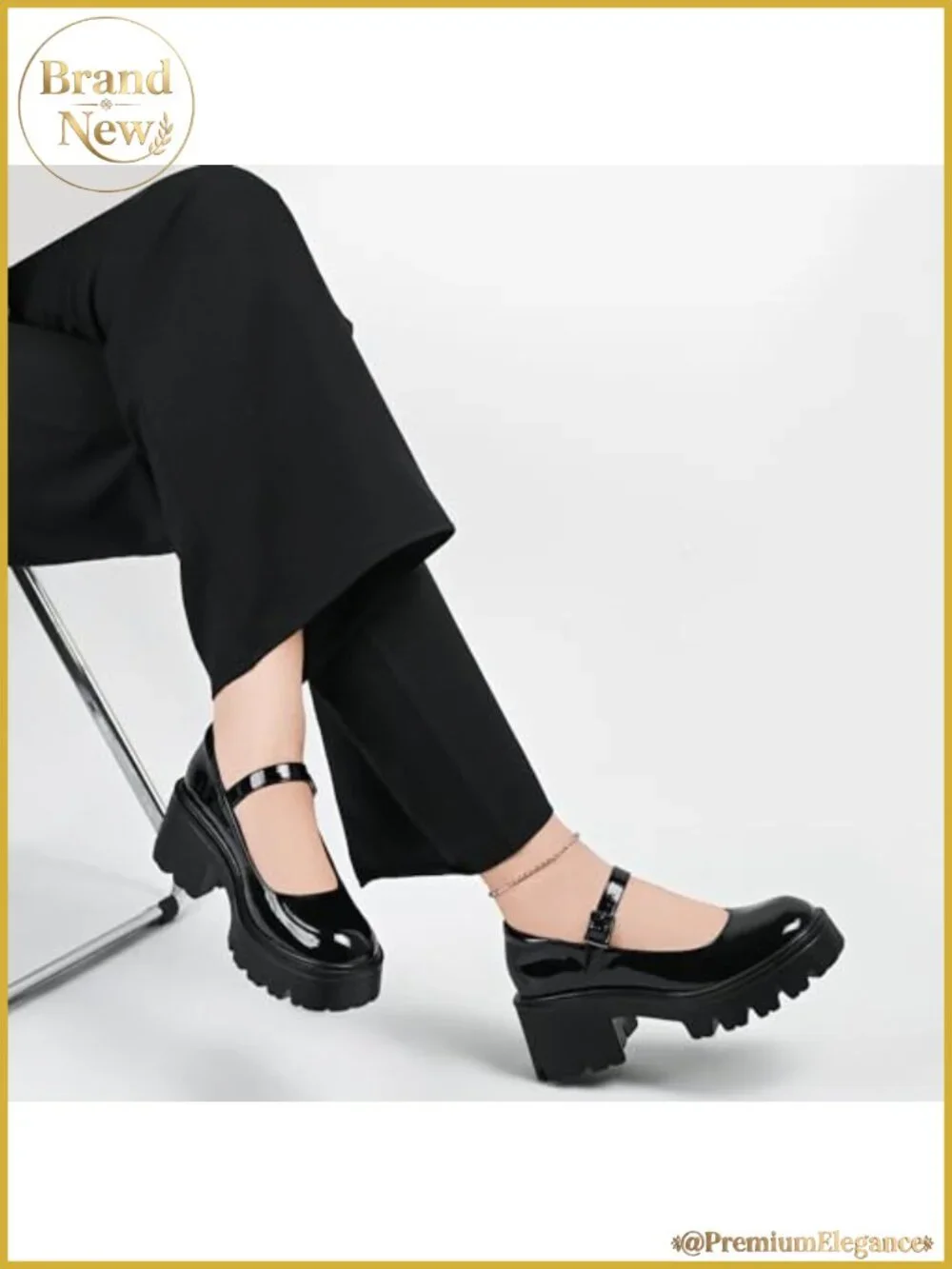 Platform Mary Jane Shoes for Women Chunky Round Toe Dress Shoes